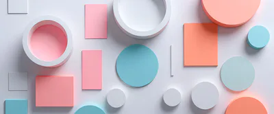 Abstract 3D Geometric Shapes Composition