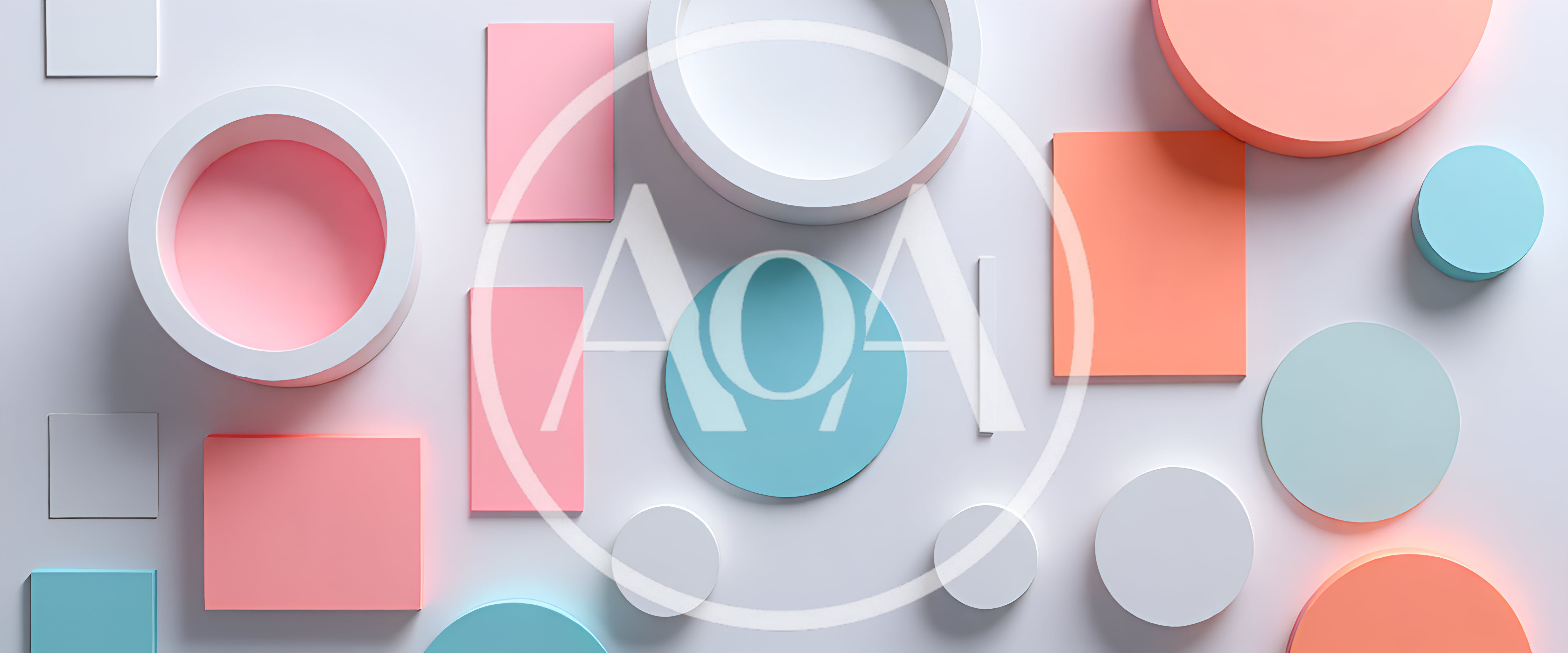 Abstract 3D Geometric Shapes Composition
