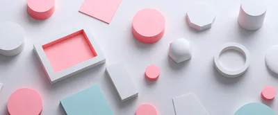 Abstract Geometric Shapes Composition With Pastel Colors