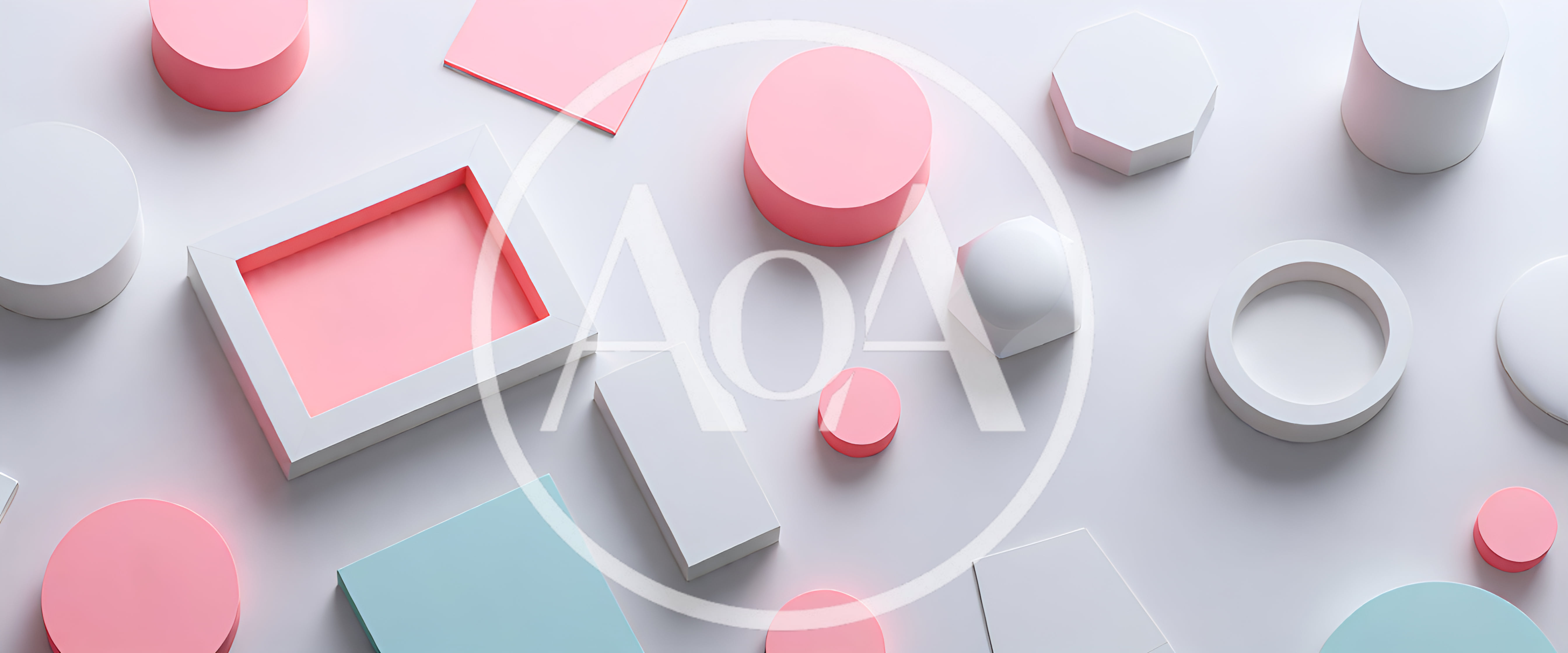 Abstract Geometric Shapes Composition With Pastel Colors