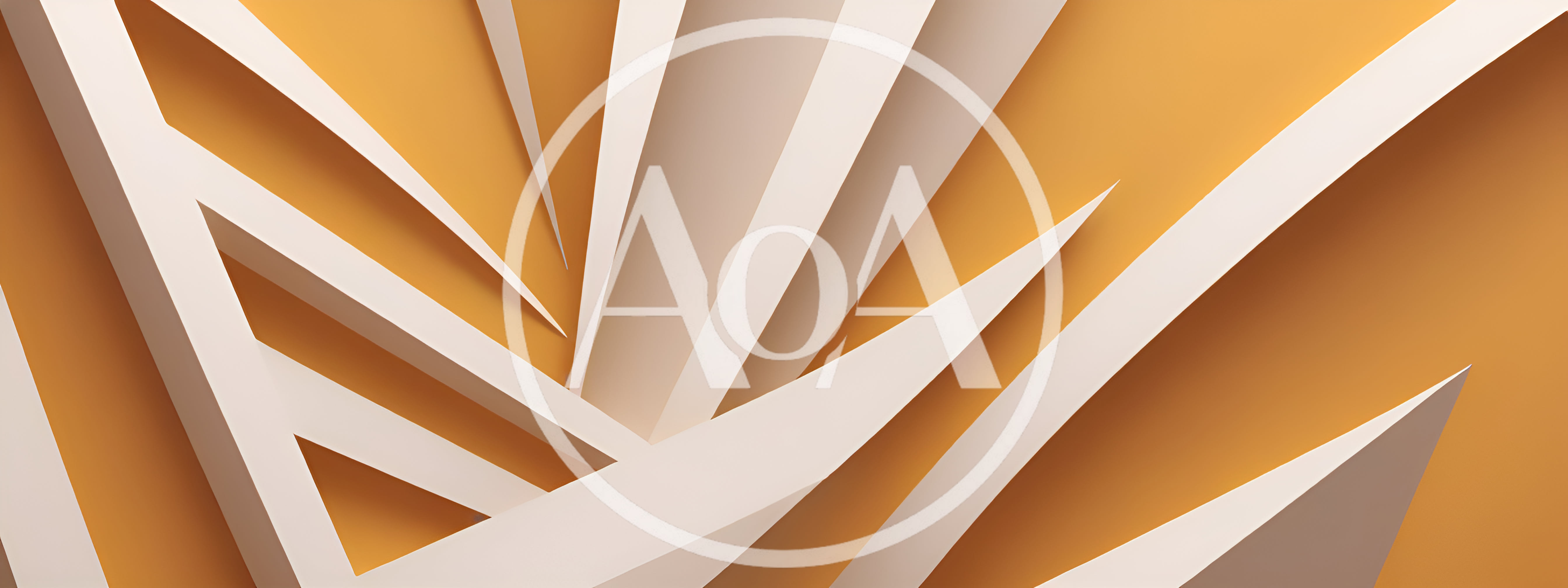 Abstract Geometric White Shapes On Orange Background