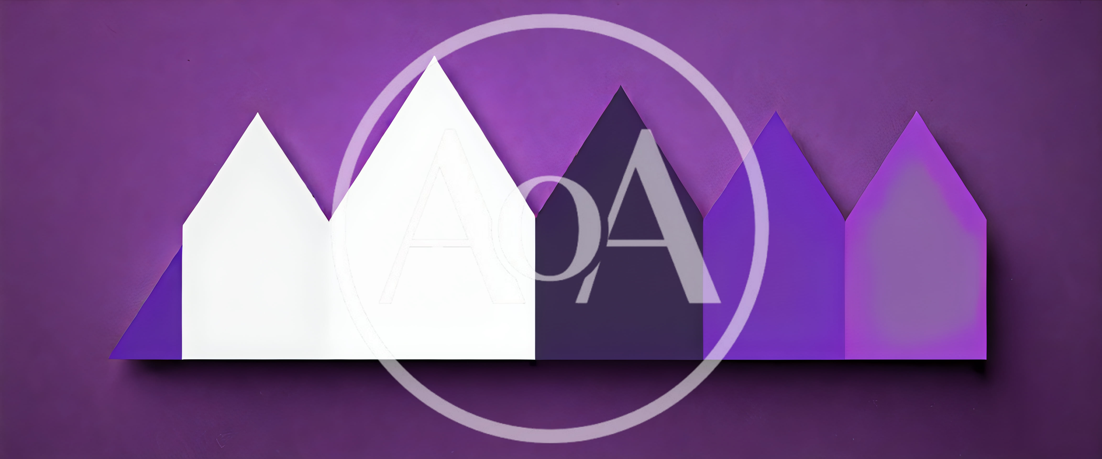 Abstract Geometric Mountain Peaks On Purple Background