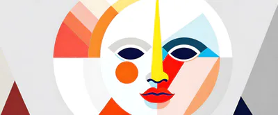 Abstract Geometric Face Illustration With Vibrant Colors
