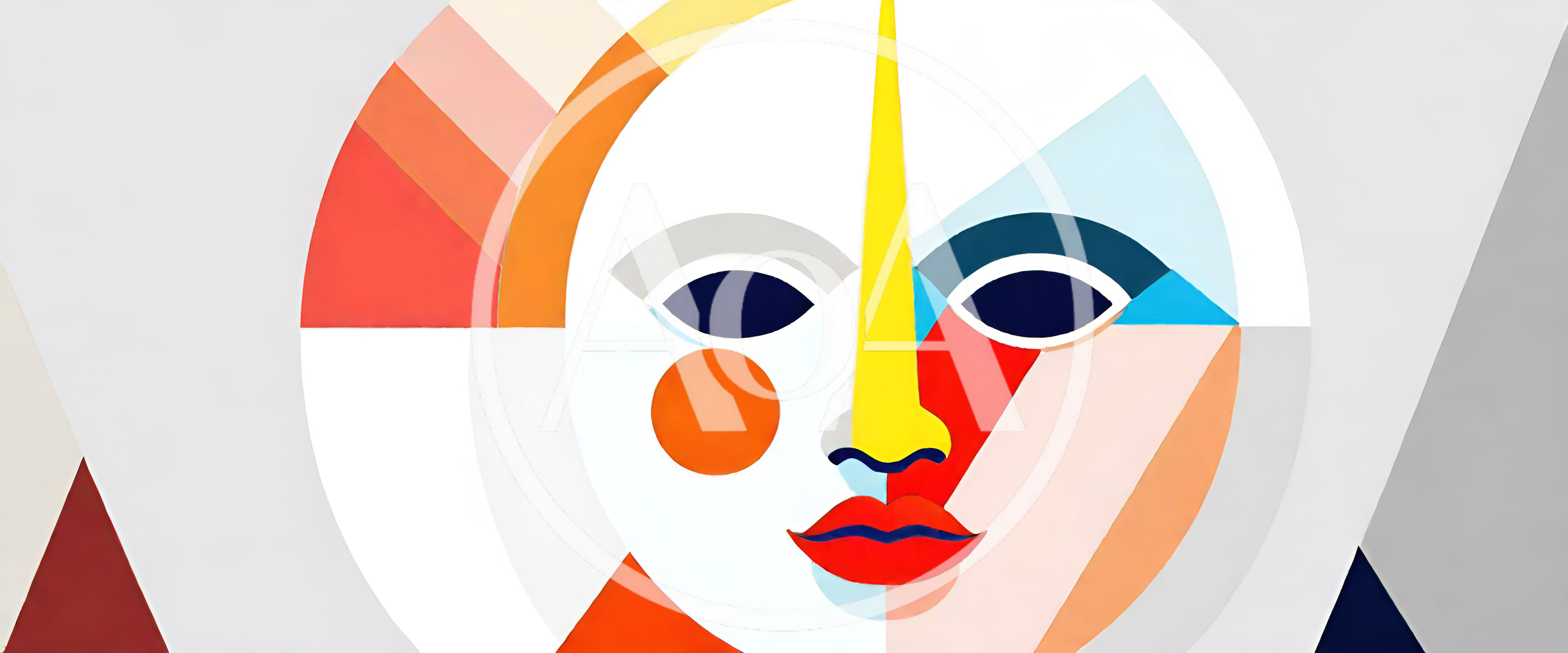 Abstract Geometric Face Illustration With Vibrant Colors