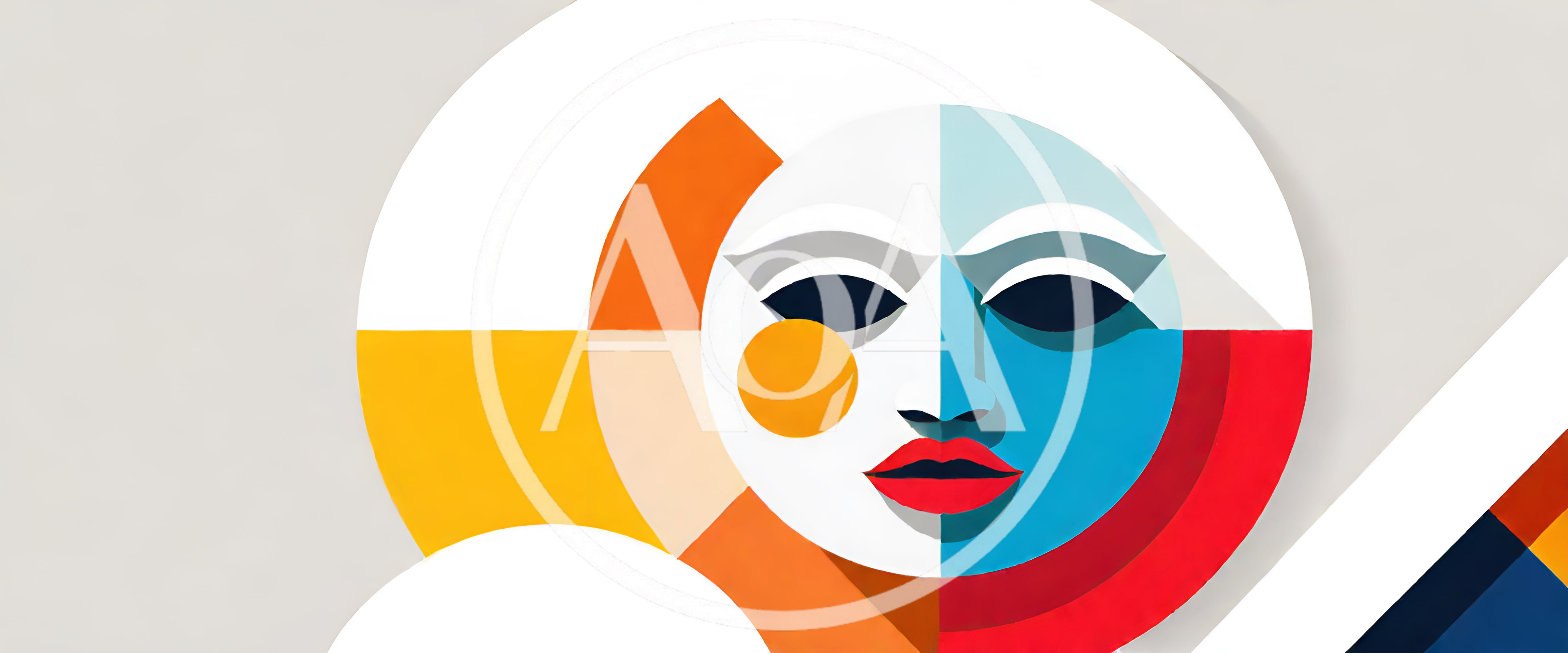 Abstract Geometric Face Illustration With Vibrant Colors