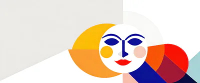 Abstract Geometric Face Illustration With Vibrant Colors