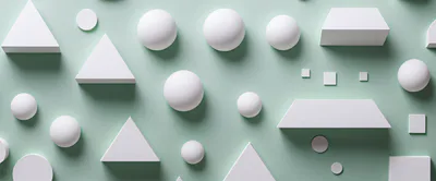 Abstract 3D Geometric Shapes On Pastel Green Background