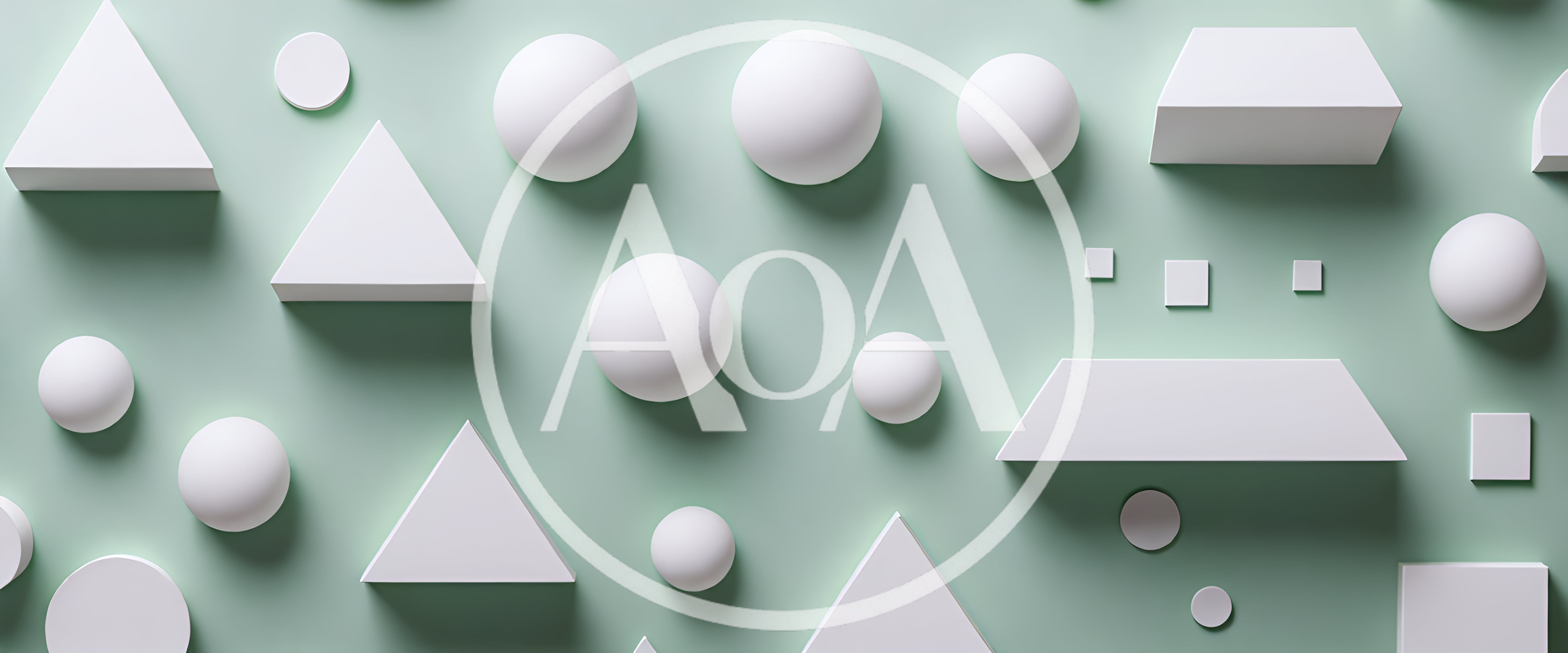 Abstract 3D Geometric Shapes On Pastel Green Background