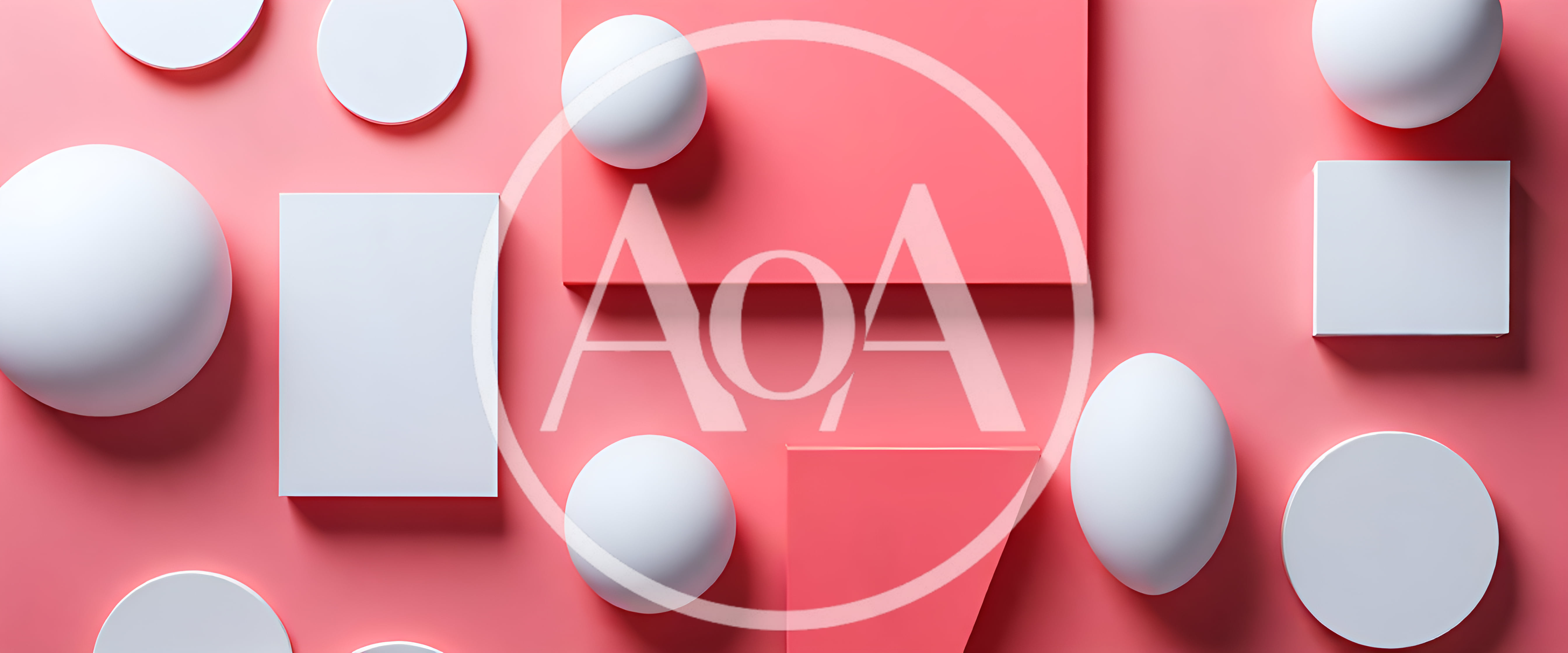 Abstract 3D Geometric Shapes On Pink Background