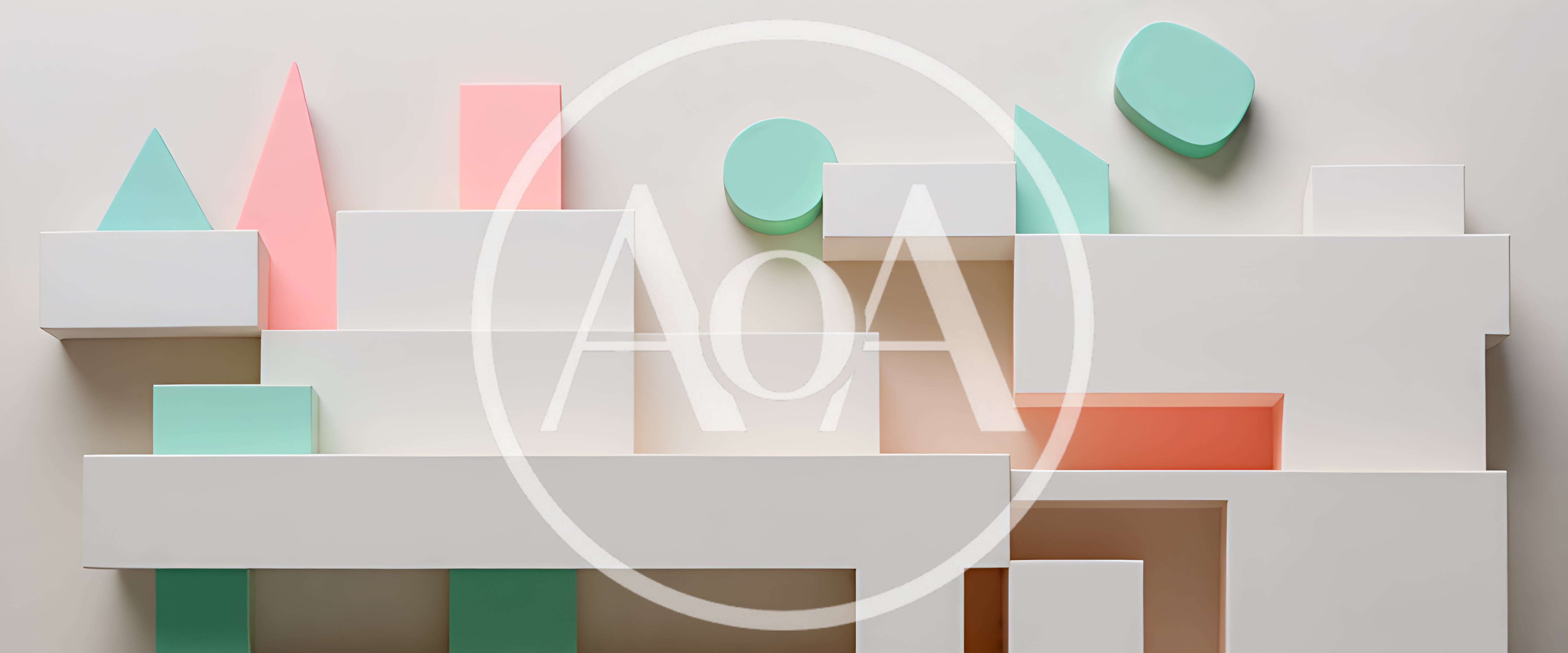 Abstract Geometric Shapes Composition With Pastel Colors
