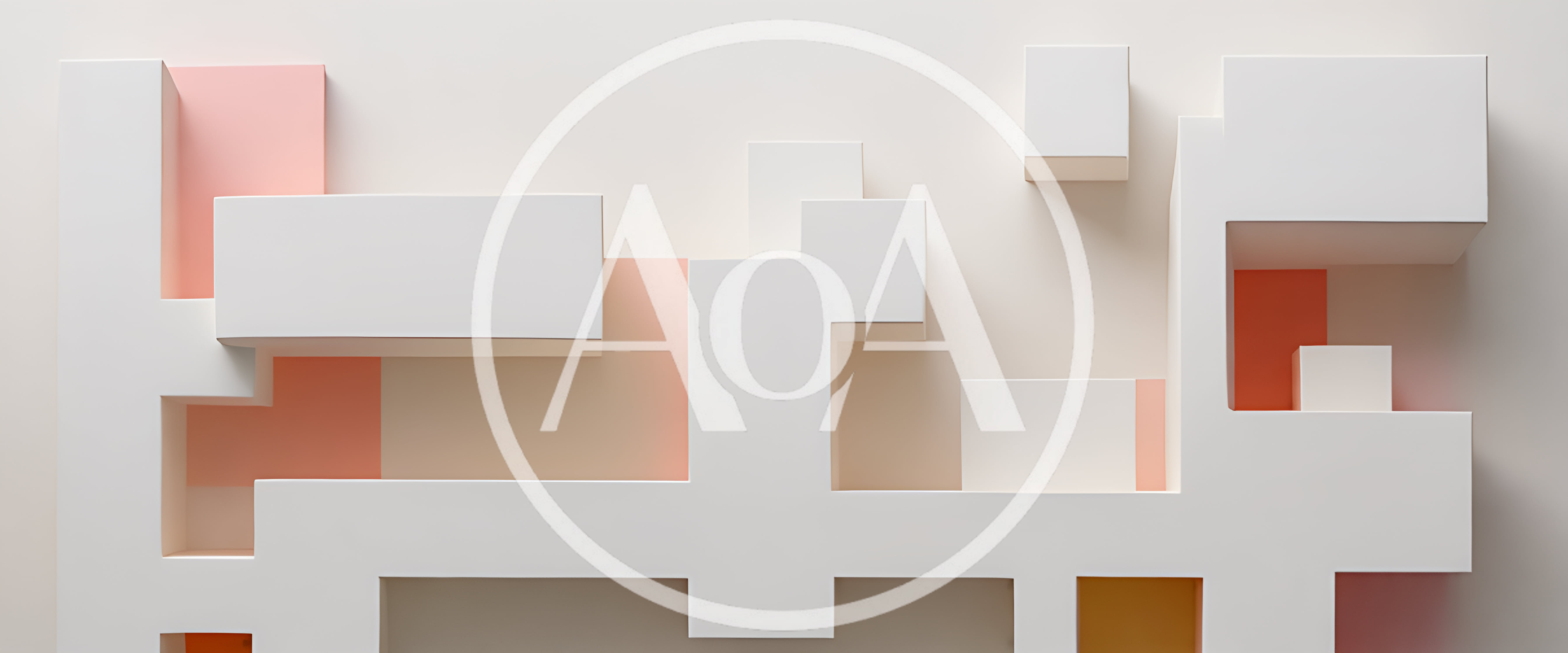 Abstract Geometric 3D Architectural Model With Pastel Accents