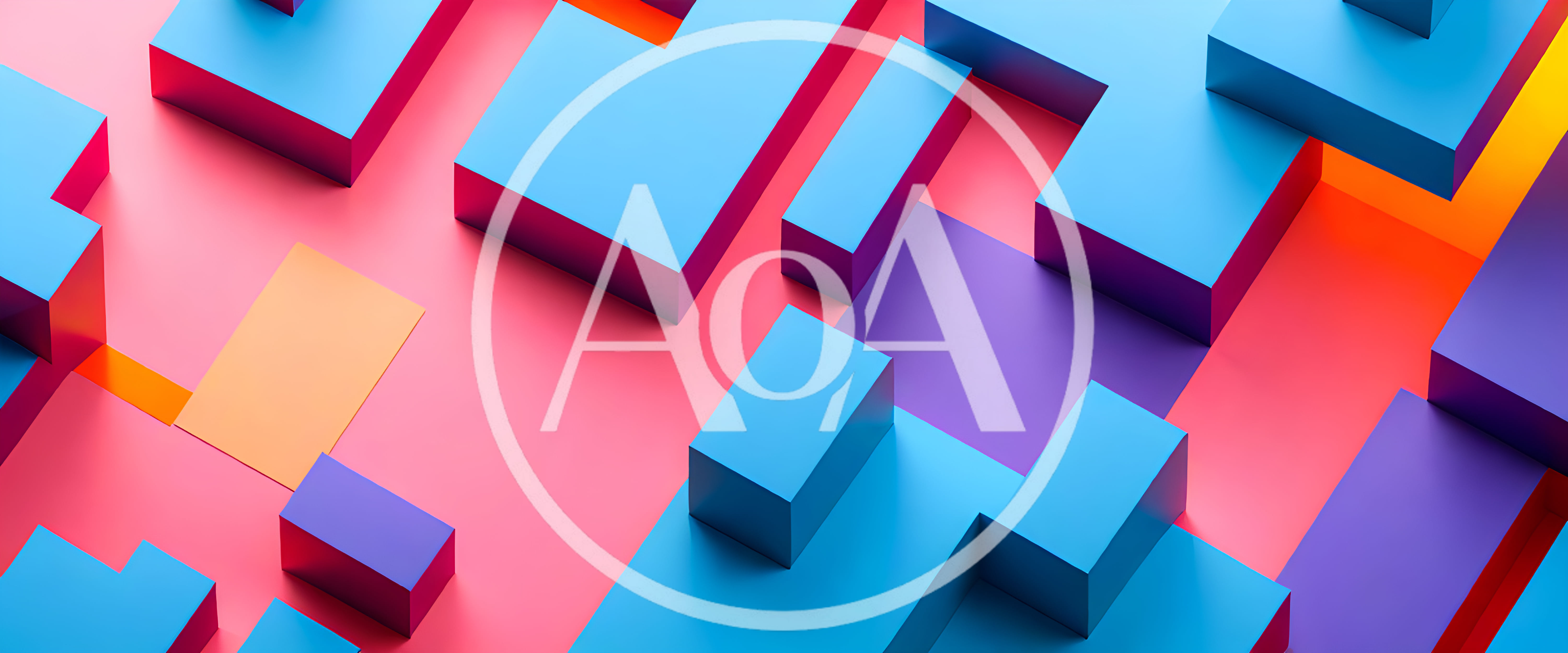 Abstract 3D Geometric Shapes In Vibrant Colors