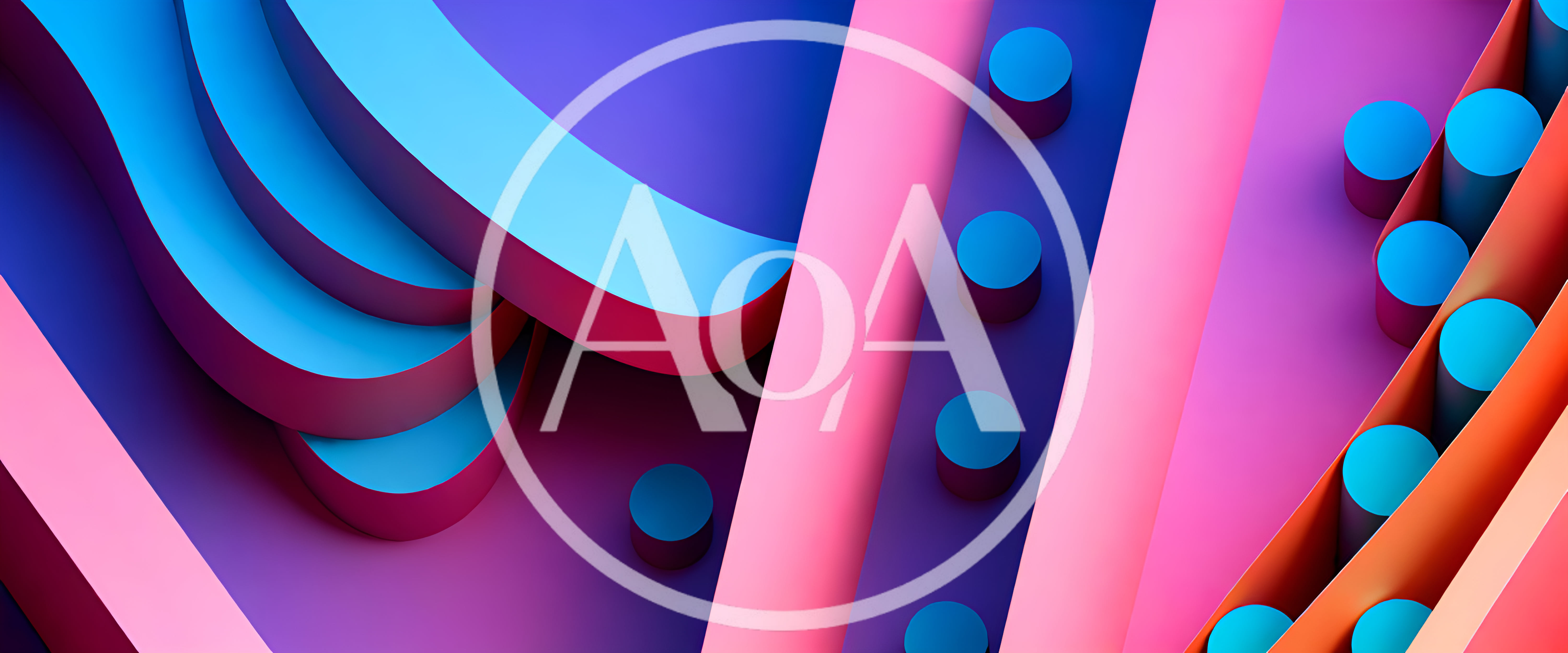 Abstract 3D Geometric Shapes With Vibrant Gradient Colors