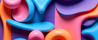 Abstract 3D Background With Colorful Fluid Shapes