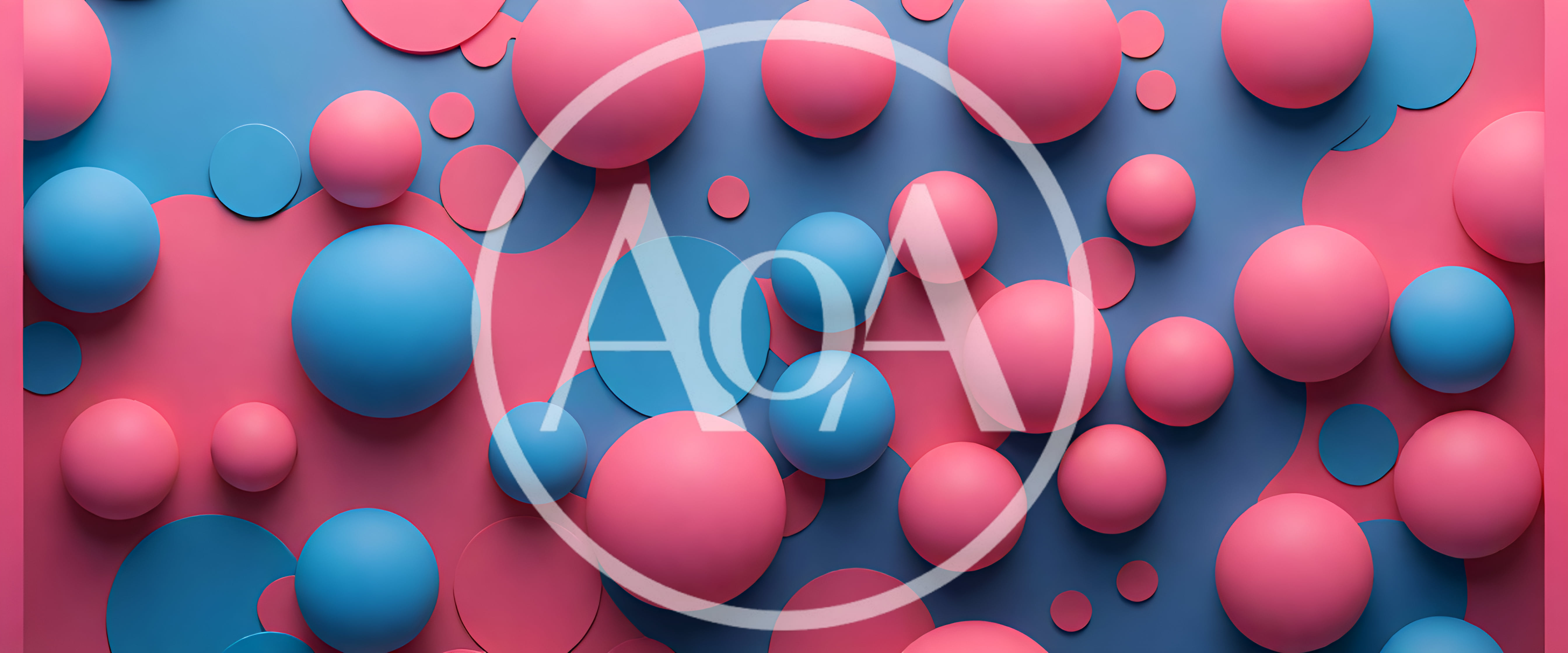 Abstract 3D Background With Pink And Blue Spheres