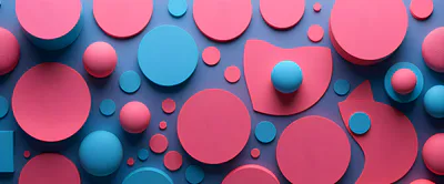 Abstract 3D Geometric Shapes Composition