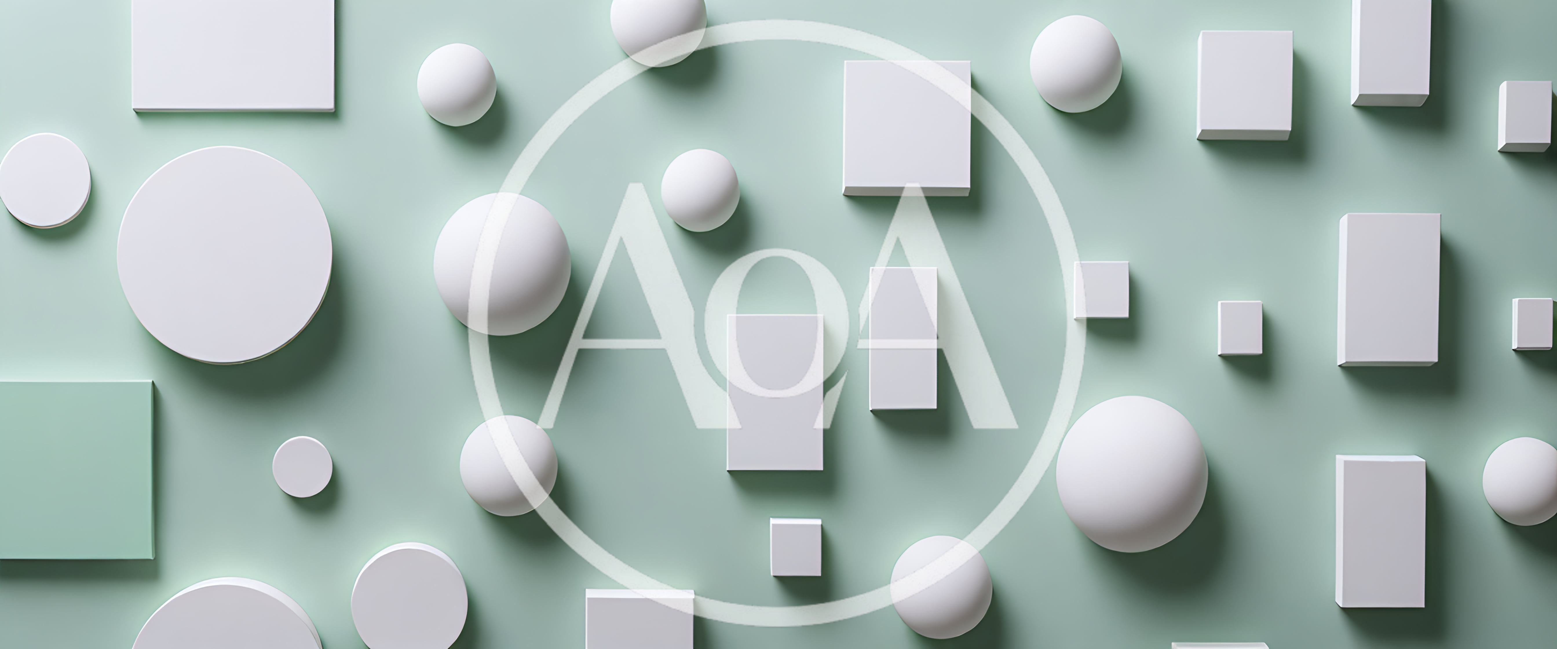 Abstract 3D Geometric Shapes On Pastel Green Background
