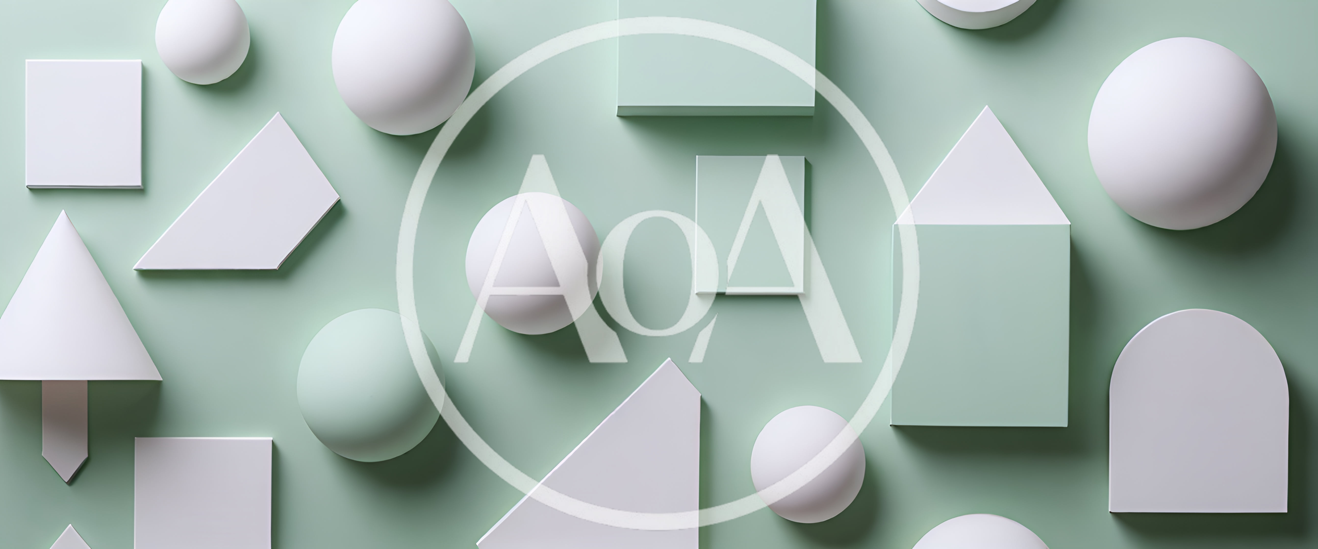 Abstract Geometric Shapes On Pastel Green Background