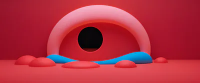 Abstract 3D Red Background With Geometric Shapes