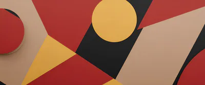 Abstract Geometric Background With Red Yellow And Beige Shapes