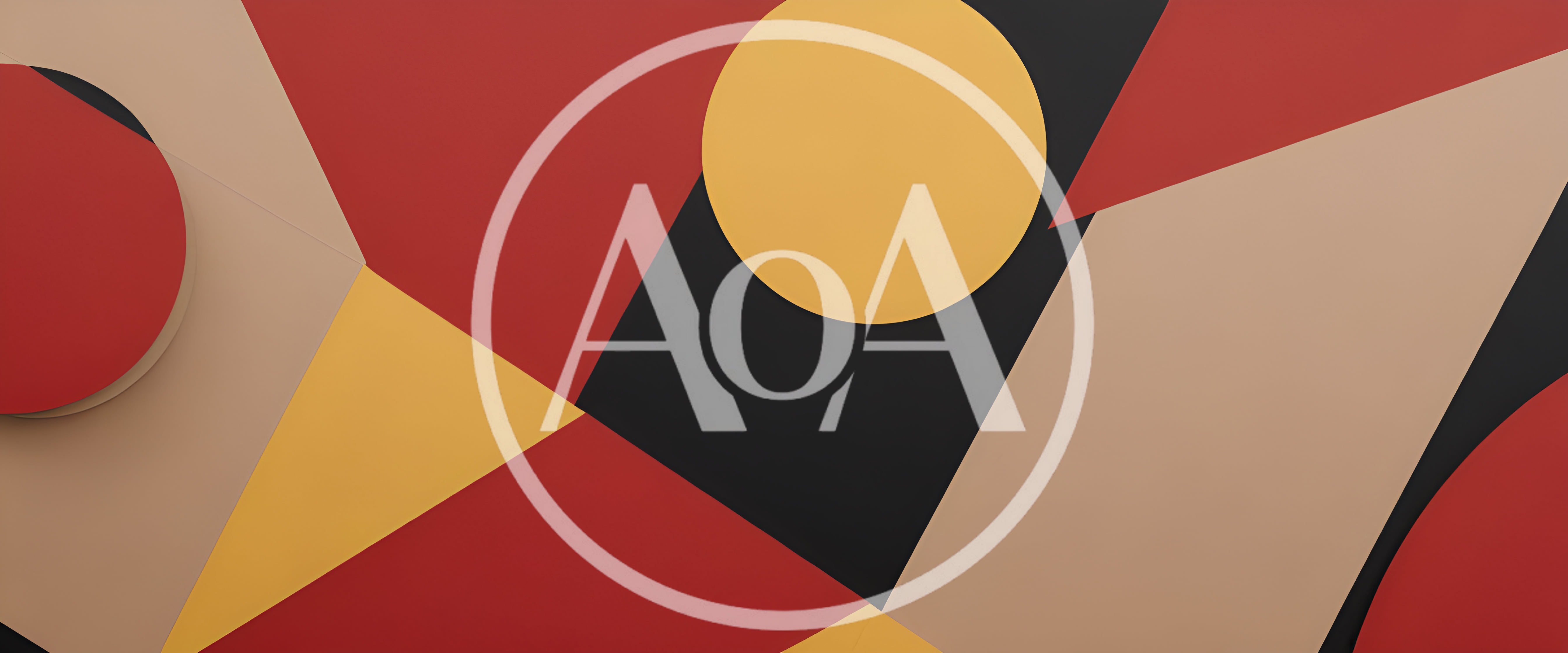 Abstract Geometric Background With Red Yellow And Beige Shapes