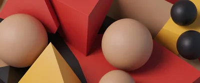 Abstract 3D Geometric Shapes Composition