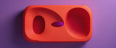 Abstract Red Geometric Object On Purple Background