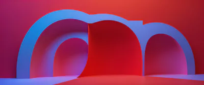 Abstract 3D Rendered Arches With Vibrant Gradient Lighting