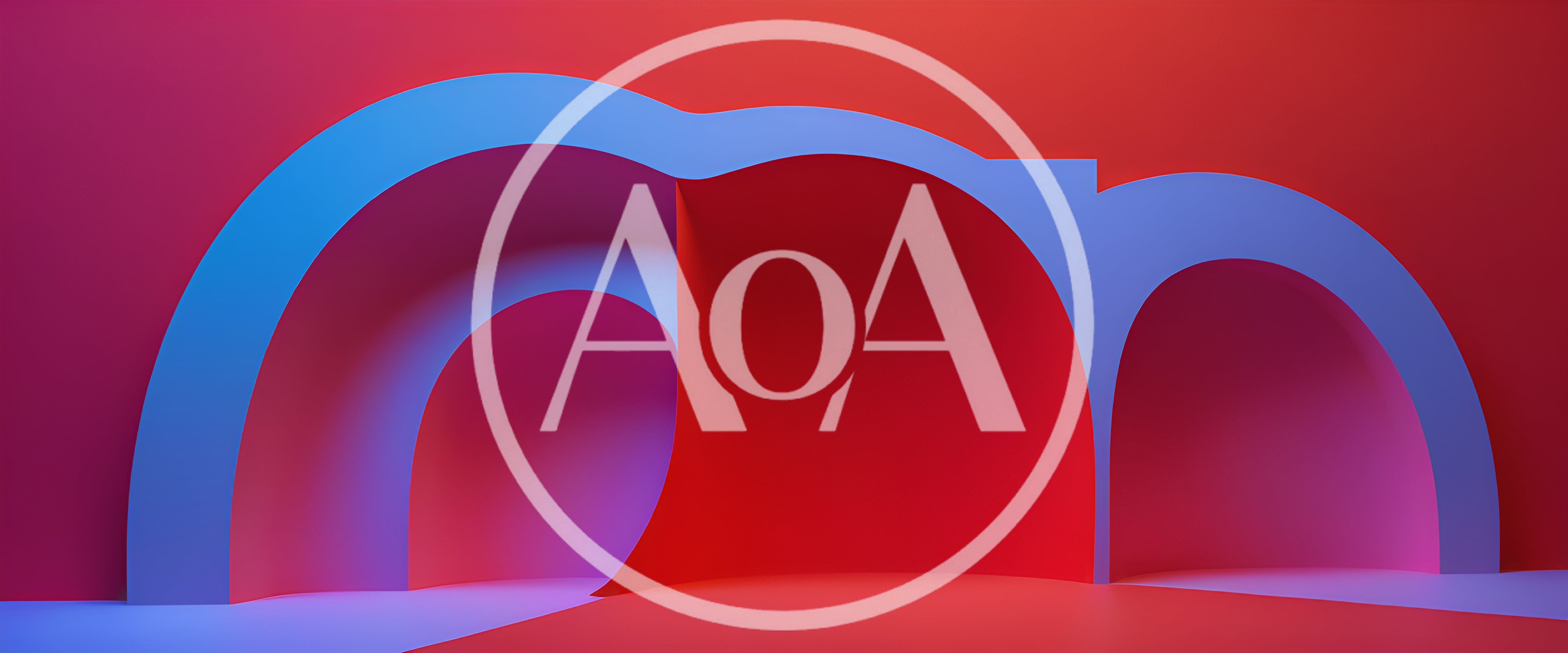 Abstract 3D Rendered Arches With Vibrant Gradient Lighting