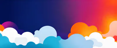 Abstract Colorful Cloudscape Background With Vibrant Gradient Layers