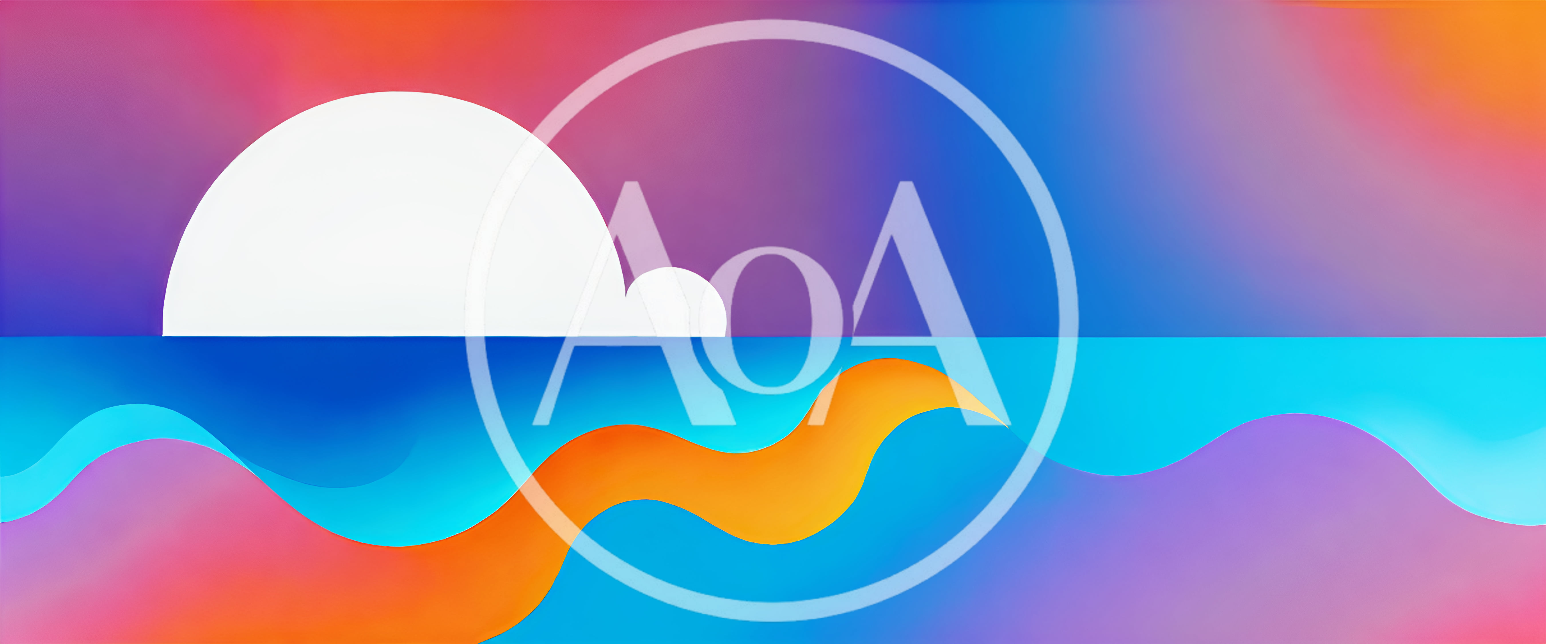 Abstract Minimalist Sunset Over Wavy Ocean Landscape
