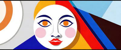 Abstract Geometric Portrait Of A Stylized Human Face