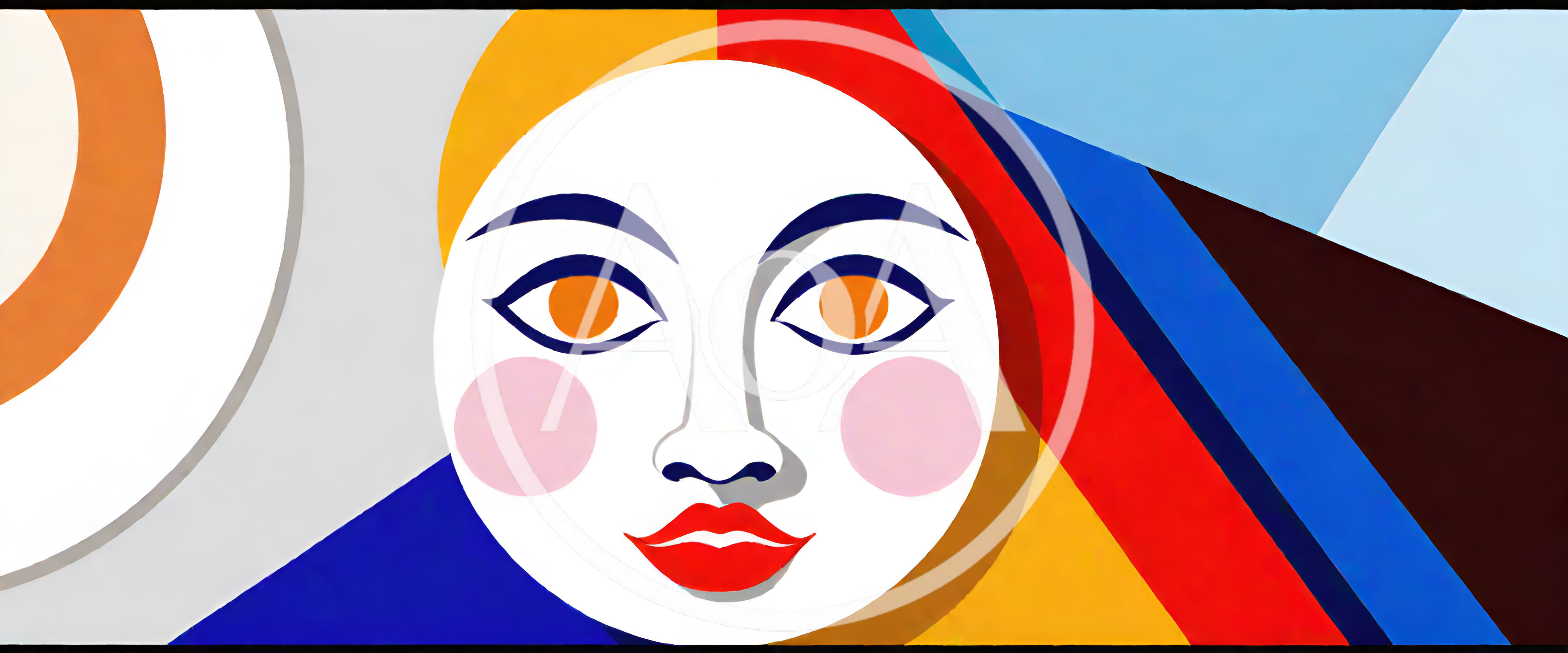 Abstract Geometric Portrait Of A Stylized Human Face