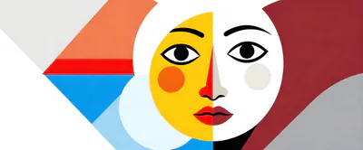 Abstract Geometric Portrait Of A Stylized Human Face