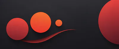 Abstract Red Circles And Flowing Wave Background