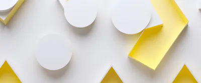 Abstract Geometric Shapes With Yellow And White Surfaces