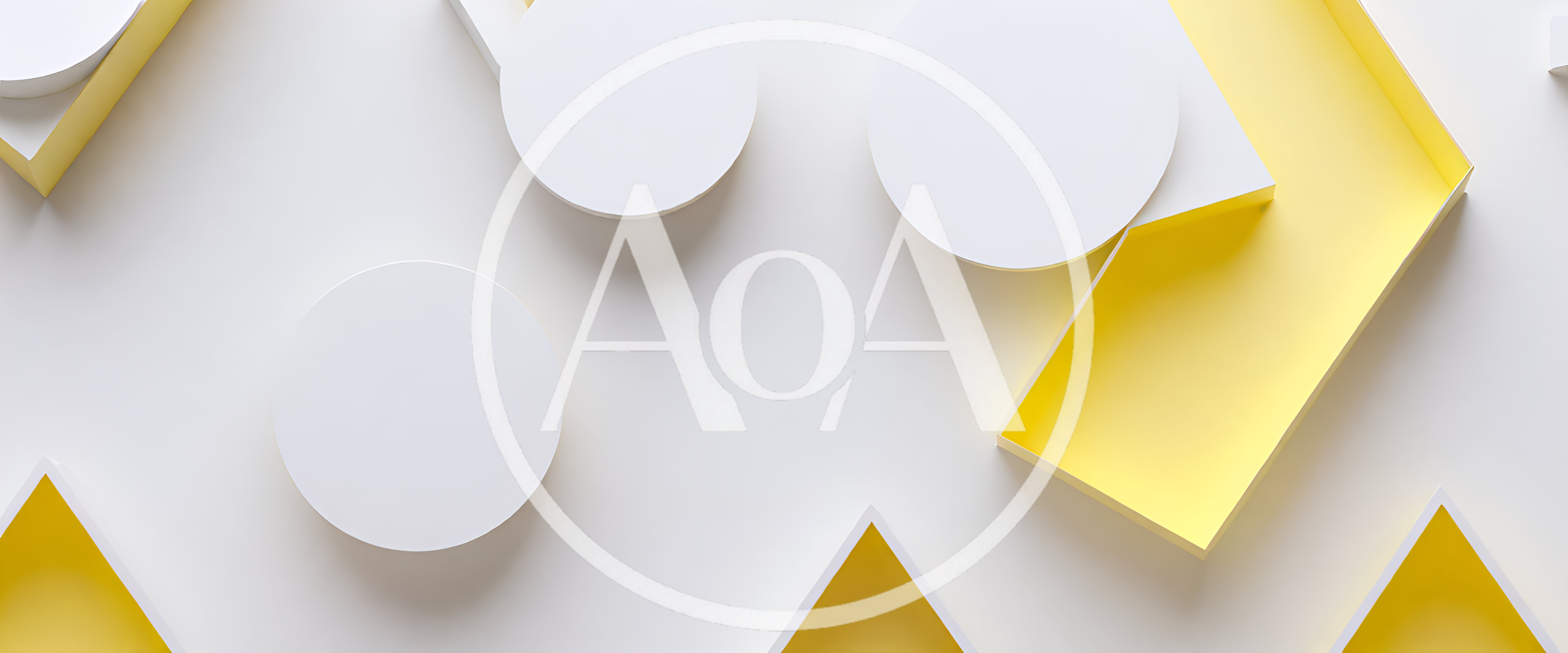 Abstract Geometric Shapes With Yellow And White Surfaces