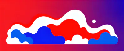 Abstract Wavy Layered Shapes In Red White And Blue