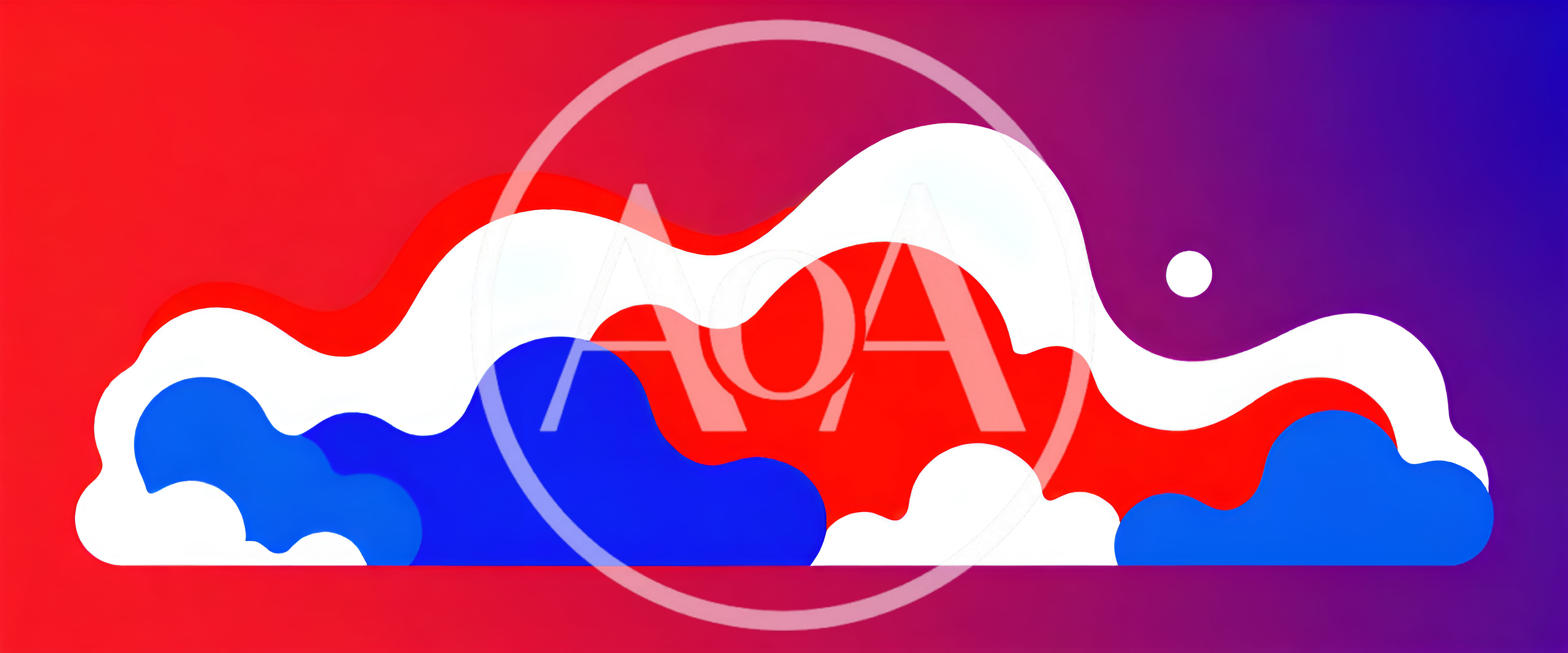 Abstract Wavy Layered Shapes In Red White And Blue