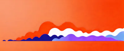Abstract Wavy Layers In Orange White And Blue