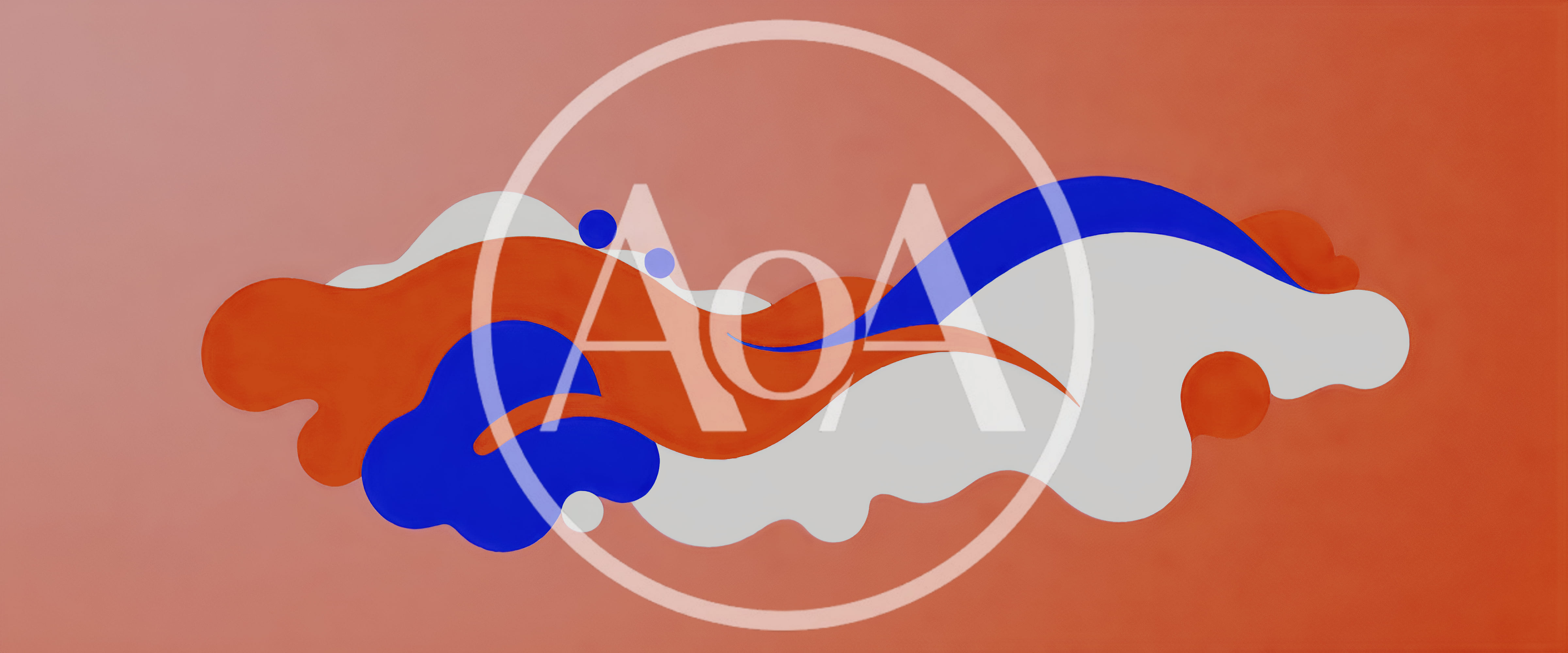 Abstract Fluid Shapes With Orange Blue And White Layers