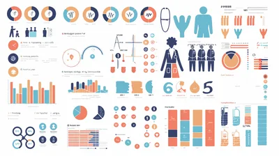 Medical Infographic Elements and Healthcare Data Visualization