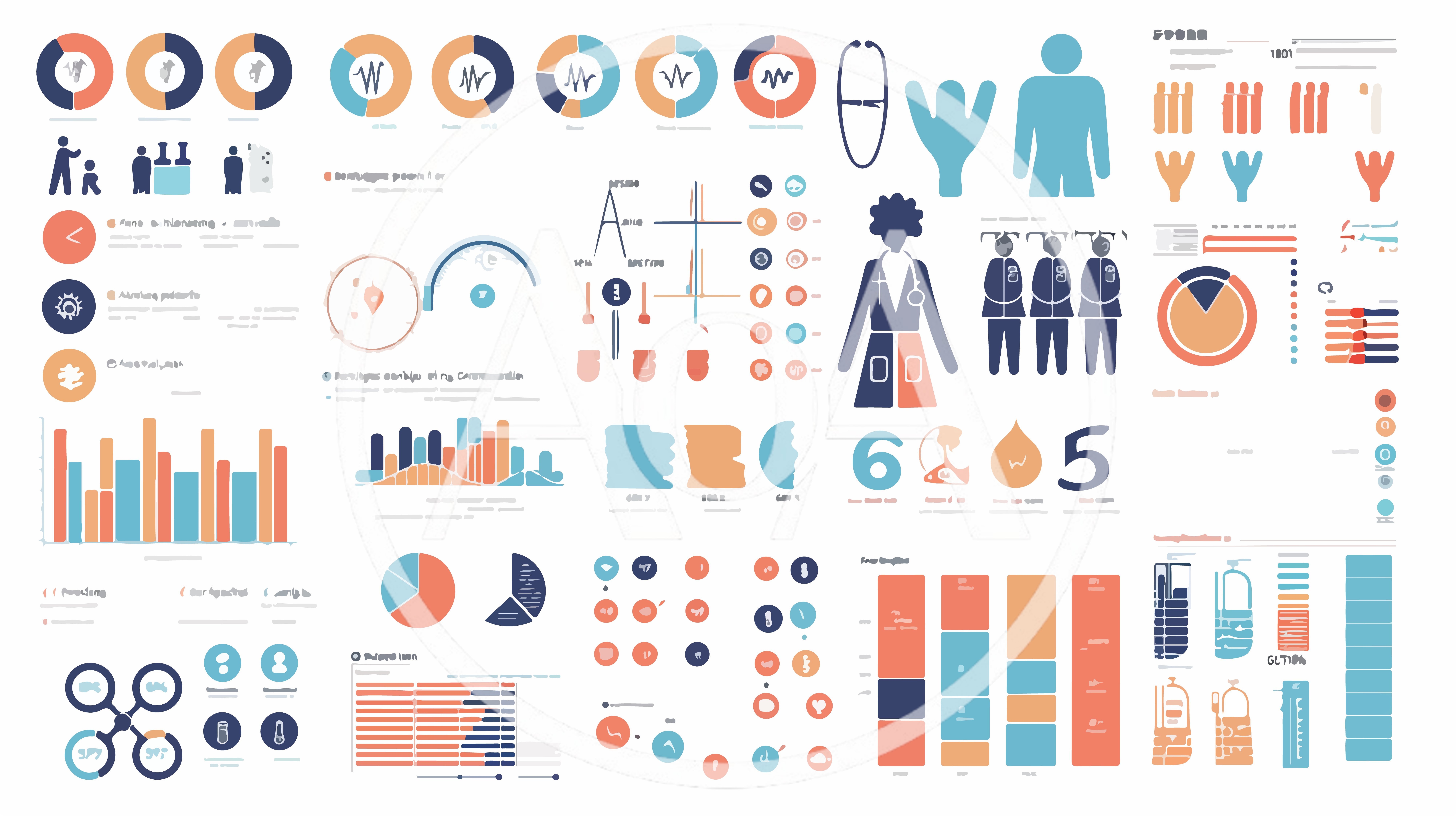 Medical Infographic Elements and Healthcare Data Visualization
