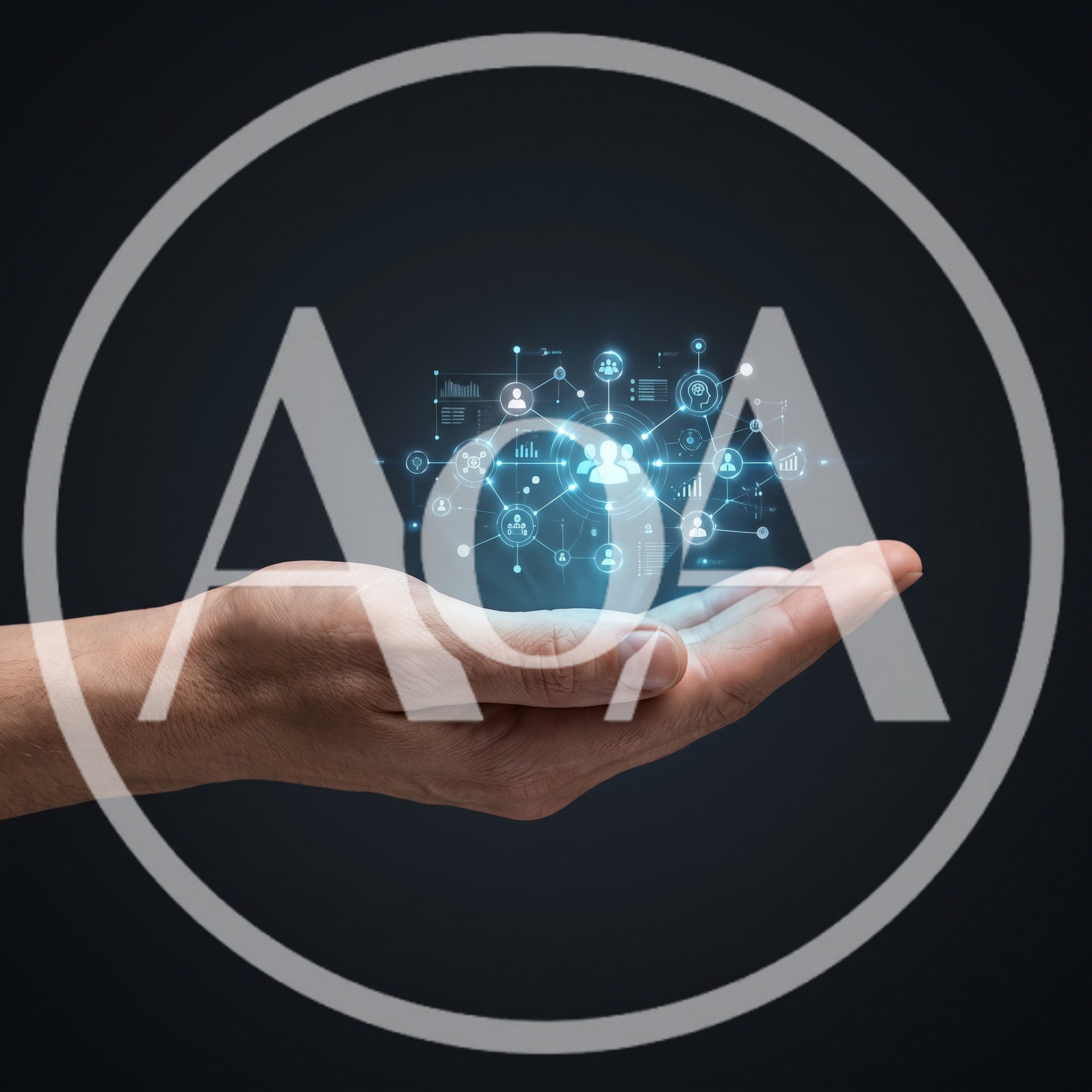 Human Hand Holding Digital Network Connection Icons