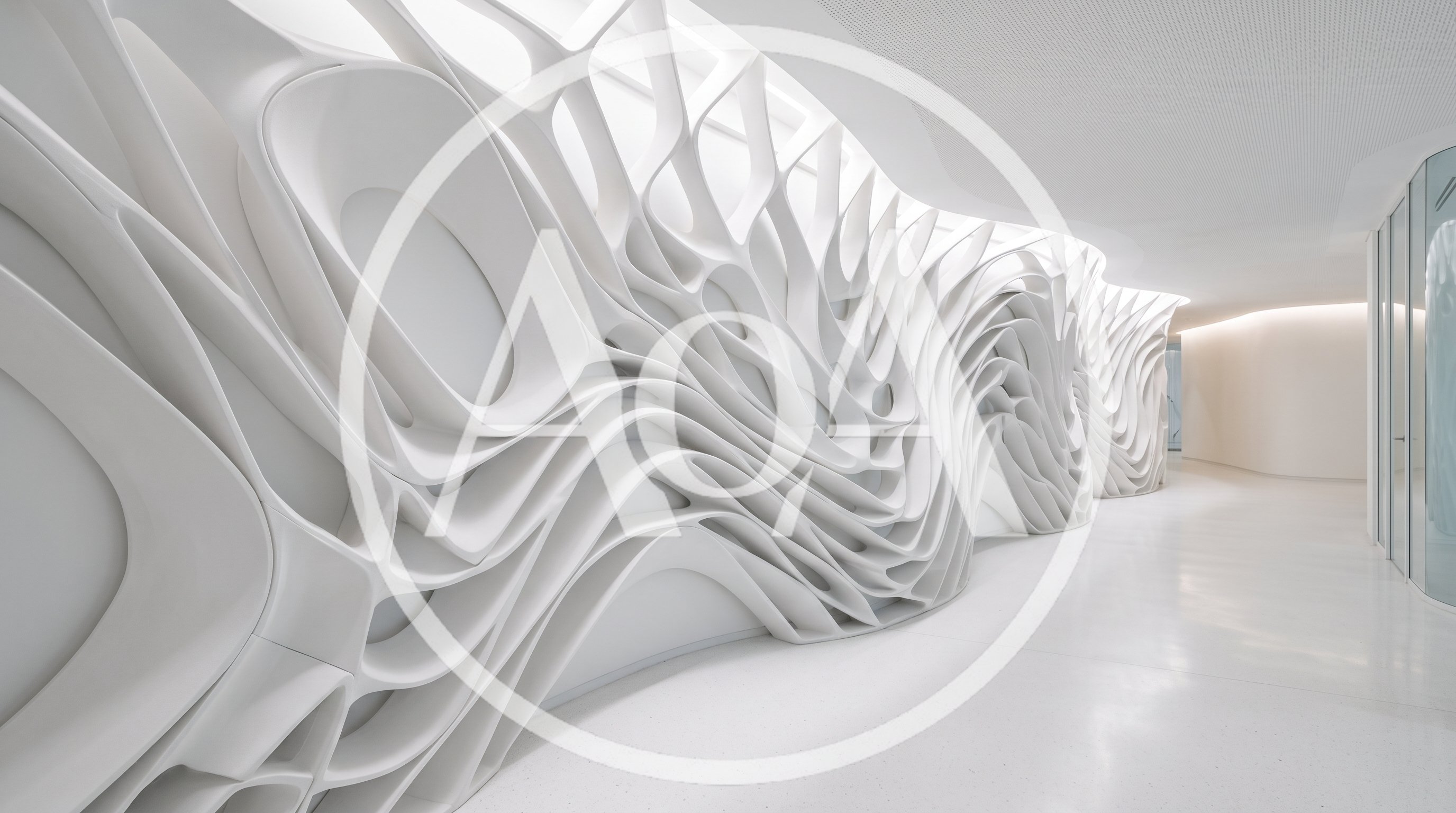 Futuristic White Organic Architectural Wall Design