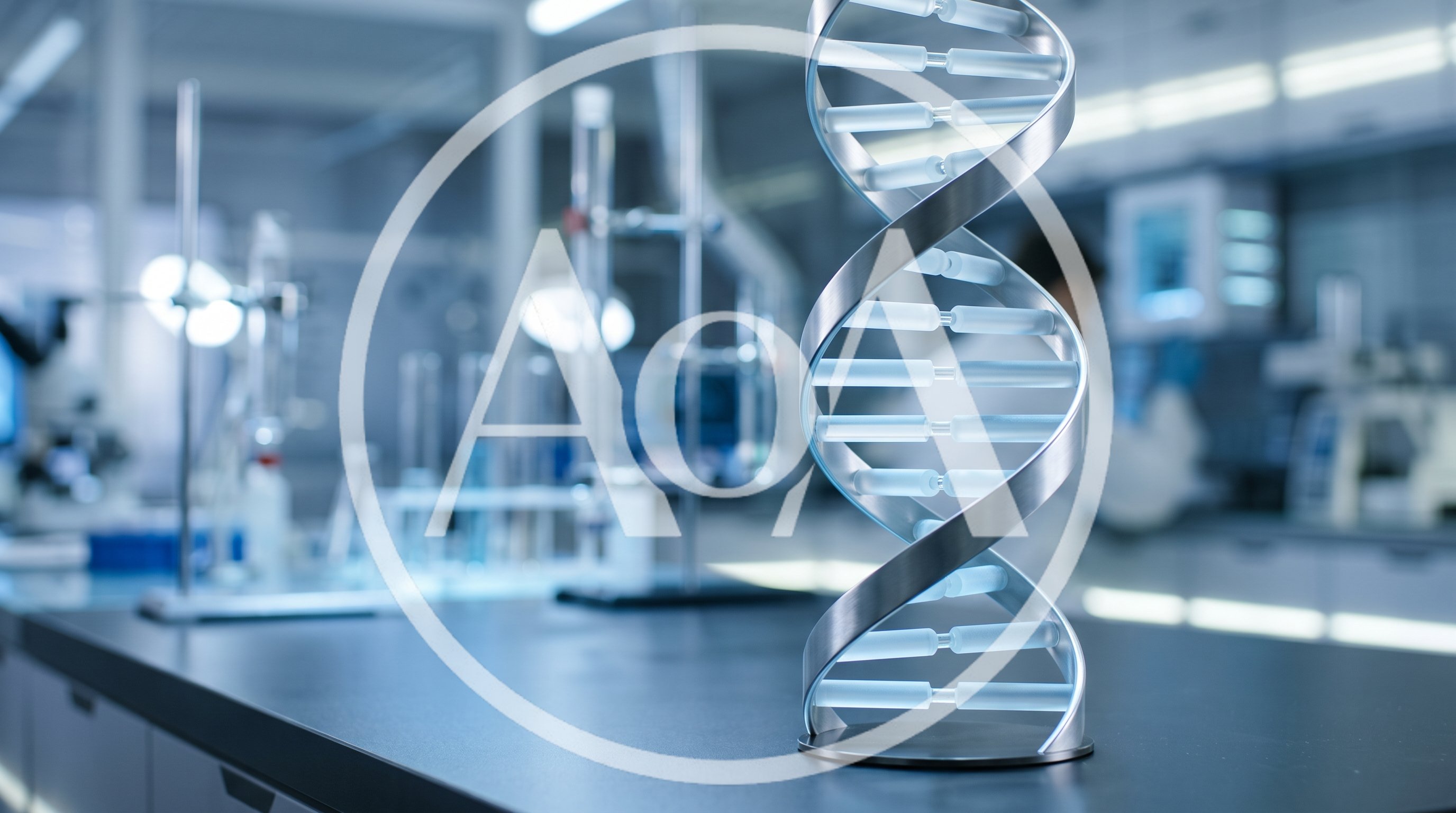 DNA Helix Model On Laboratory Table