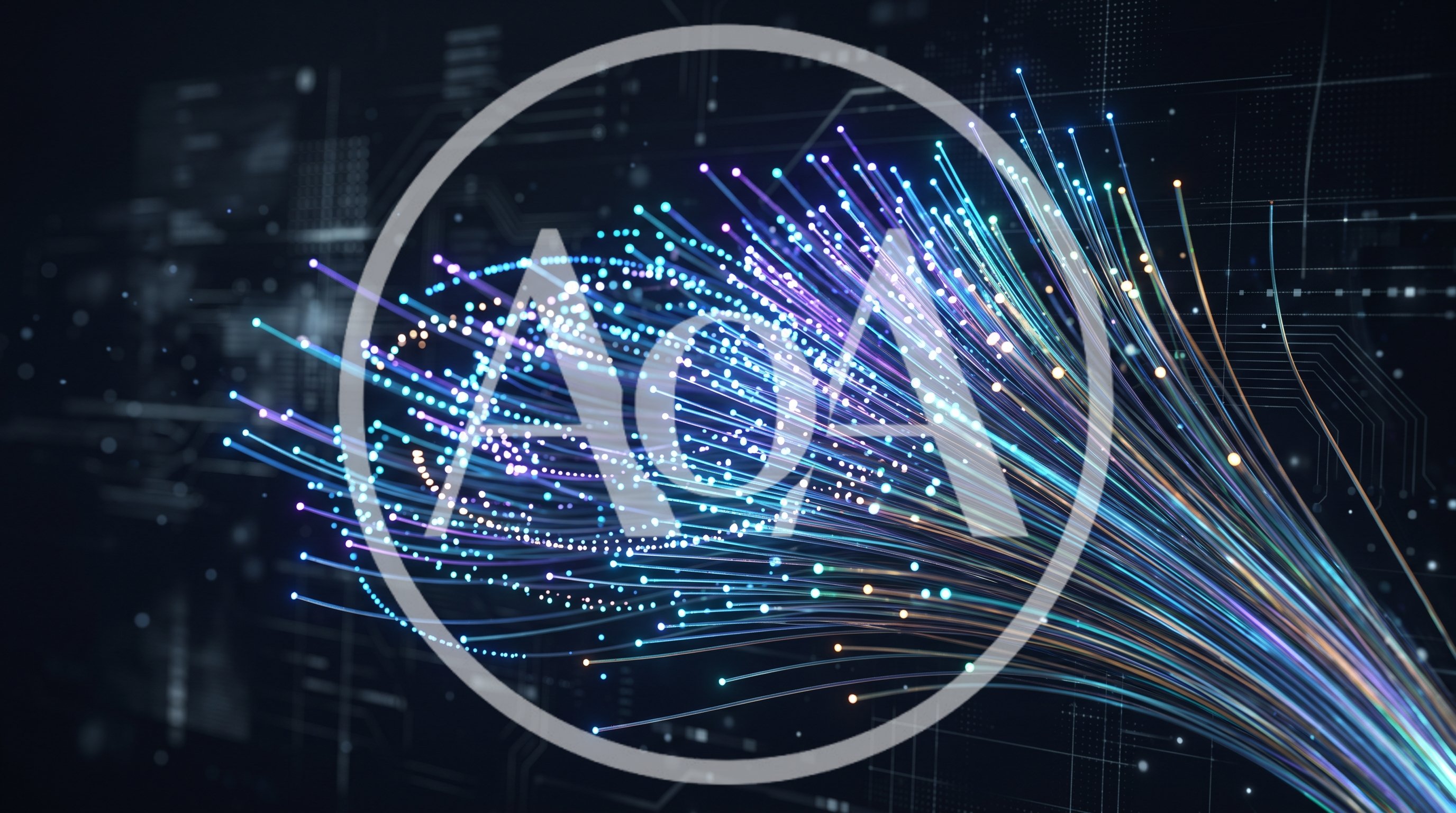 Fiber Optic Cables Transmitting Data Streams