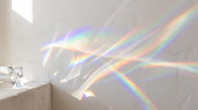 Prism Light Refraction On A Textured White Wall