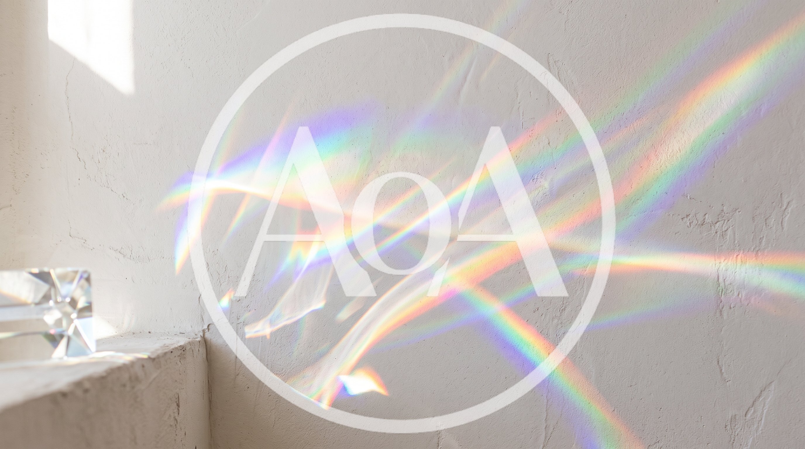 Prism Light Refraction On A Textured White Wall