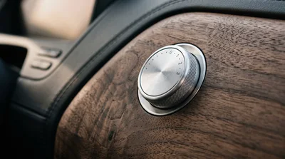 Close Up Of A Luxury Car Interior Control Knob